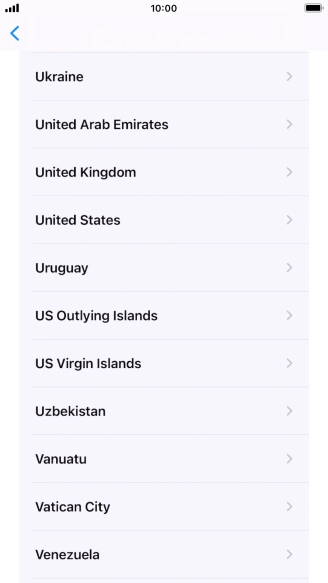 Press the required country or area.