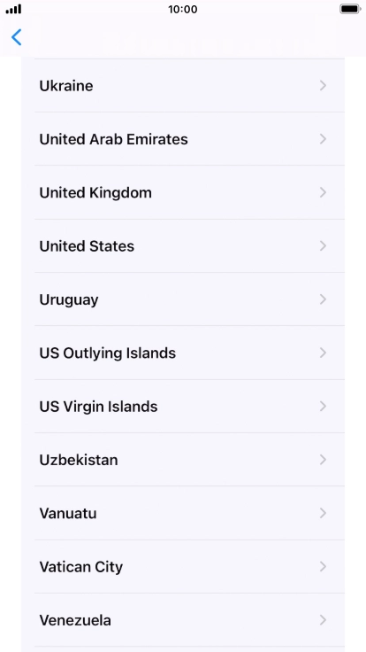 Press the required country or area.