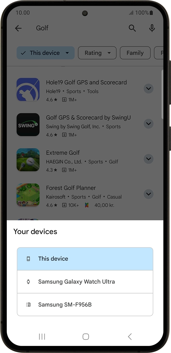 On your phone: Press Samsung Galaxy Watch Ultra.