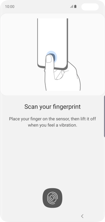 Follow the instructions on the screen to create the phone lock code using your fingerprint.