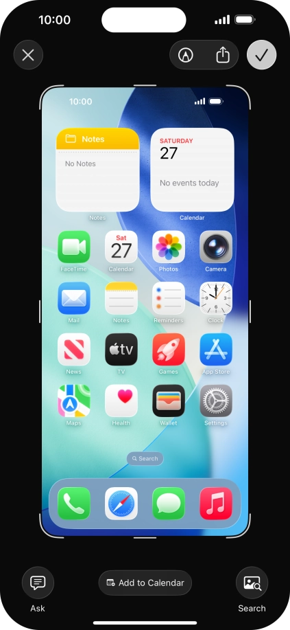 Follow the instructions on the screen to edit and save your screenshot. Follow the instructions on the screen to edit and save your screenshot.