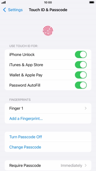 Press the indicators next to the required settings to turn them on or off.