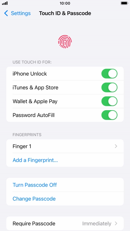 Press the indicators next to the required settings to turn them on or off.