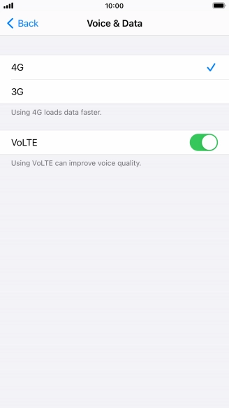 Press the required network mode.