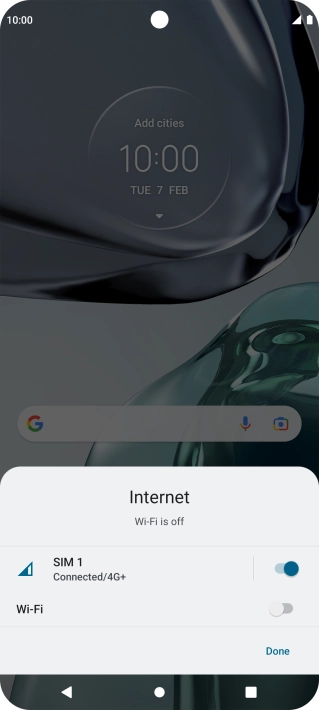 Press the SIM indicator to turn the function on or off.