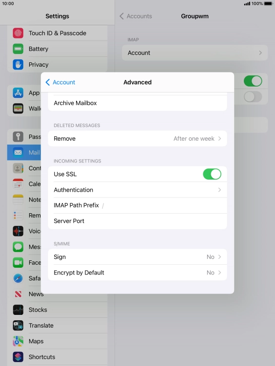 Press the indicator next to 