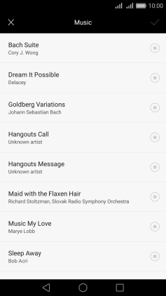 Press the required audio file.