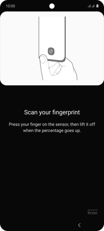 Follow the instructions on the screen to create the phone lock code using your fingerprint.