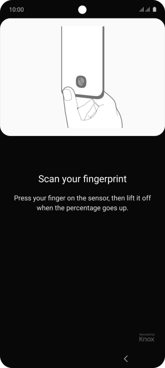 Follow the instructions on the screen to create the phone lock code using your fingerprint.