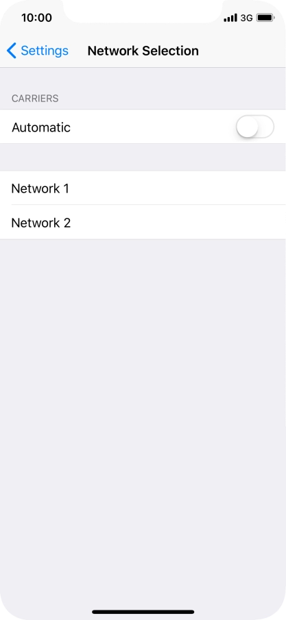 If you turn off the function, press the required network.
