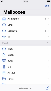 Press the required email account.