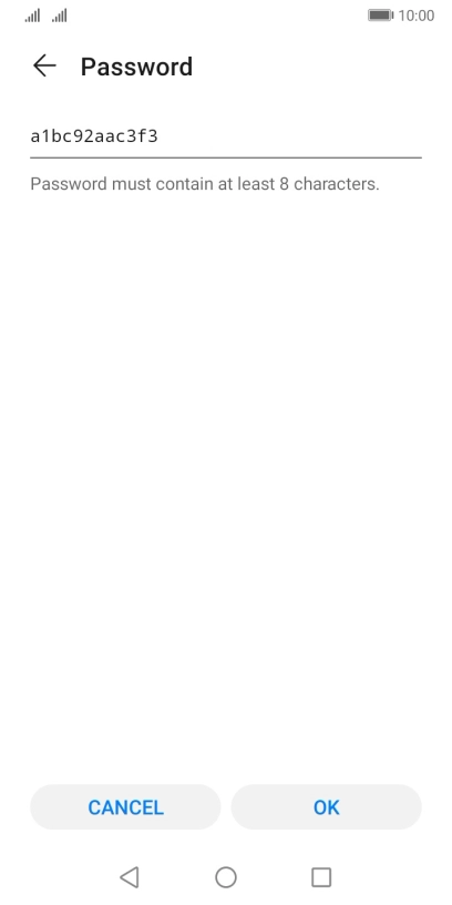 Key in the required Wi-Fi hotspot password and press OK.