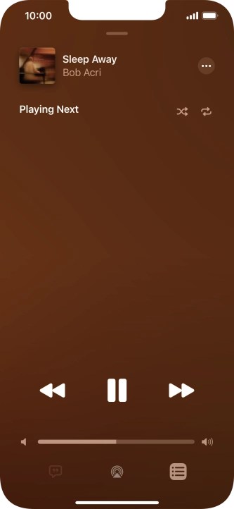 Press the shuffle icon to turn the function on or off.