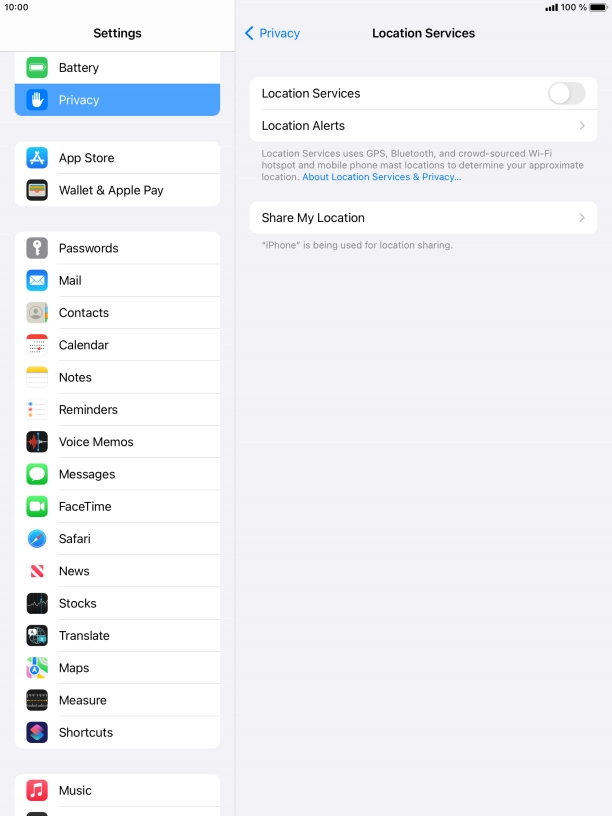 Press the indicator next to 