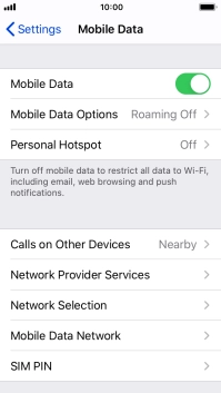 Press Mobile Data Options.