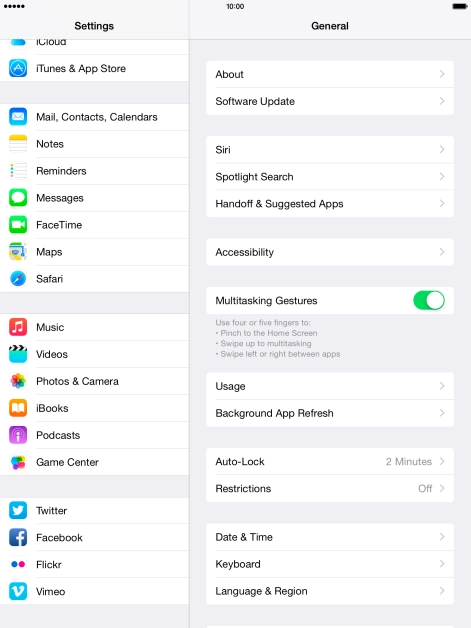 Press Mail, Contacts, Calendars.