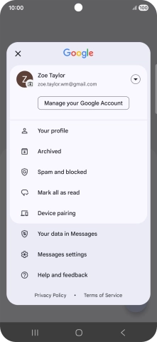 Press Messages settings.