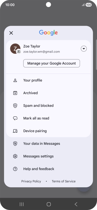 Press Messages settings.