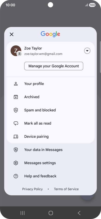 Press Messages settings.