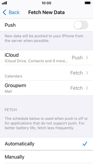 If you turn off the function, press the required setting.