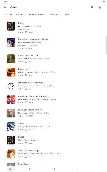 Press the required app.