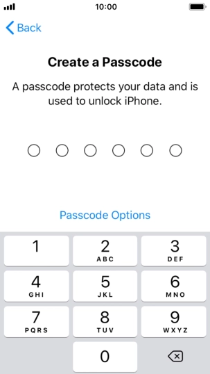 Press Passcode Options.