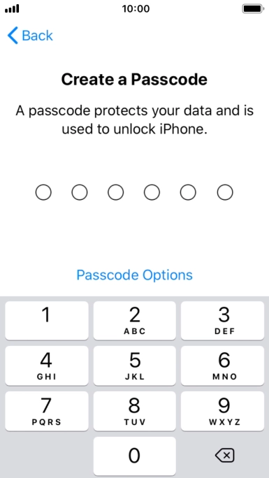 Press Passcode Options.