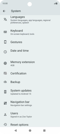 Press System updates. If a new software version is available, it's displayed. Follow the instructions on the screen to update the phone software.
