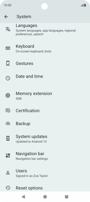 Press System updates. If a new software version is available, it's displayed. Follow the instructions on the screen to update the phone software.