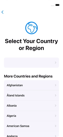 Press the required country or area.