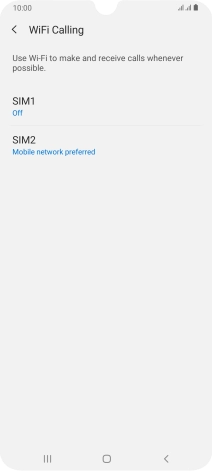 Press the name of the SIM.