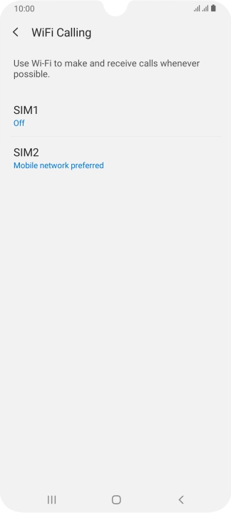 Press the name of the SIM.