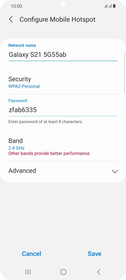 Press the field below 