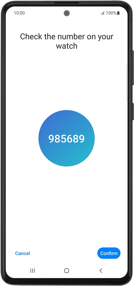 On your phone: Check that the code is identical to the code displayed on your smartwatch.