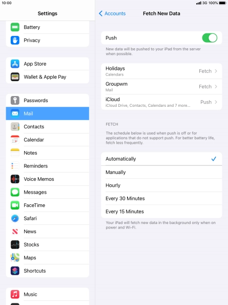 Press the indicator next to 