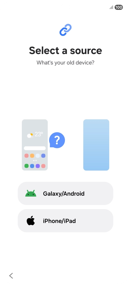 Press the required setting and follow the instructions on the screen to transfer the content from another phone.