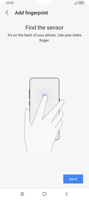 Follow the instructions on the screen to create the phone lock code using your fingerprint.