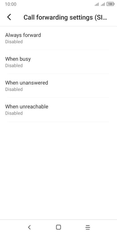 Press the required divert type.