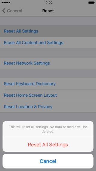 Press Reset All Settings.
