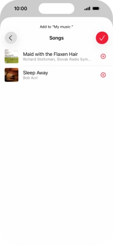 Go to the required category and press the add icon next to the required audio file.