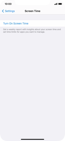 Press Turn On Screen Time.