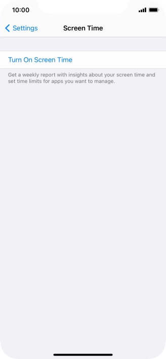 Press Turn On Screen Time.
