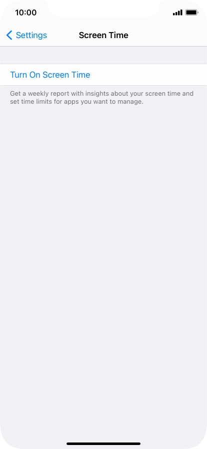Press Turn On Screen Time.