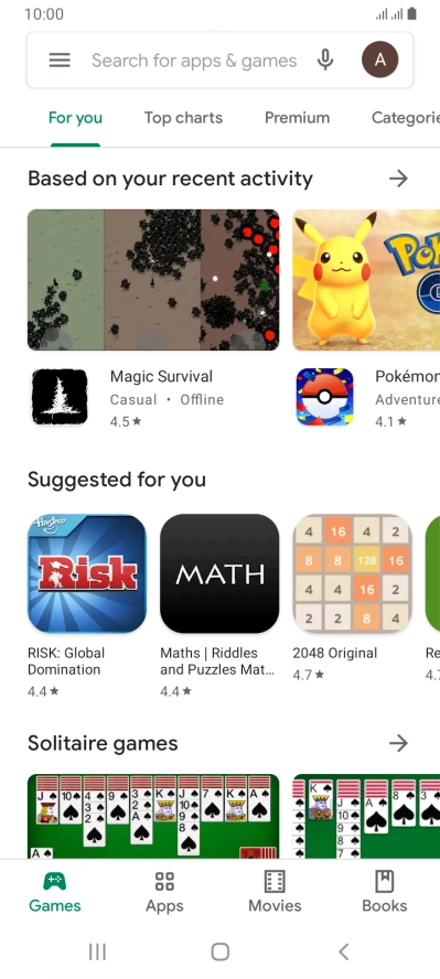 Slide your finger right starting from the left side of the screen.