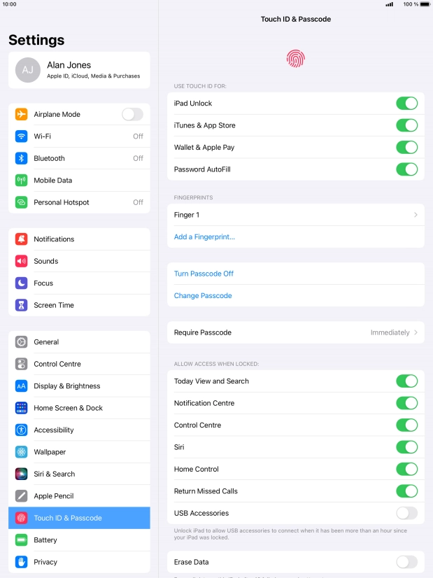 Press the indicators to turn the function on or off.