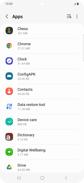 Press the required app.