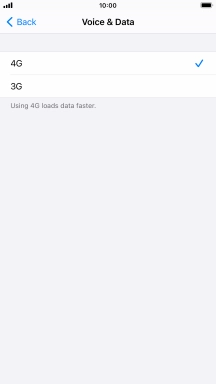 Press the required network mode.