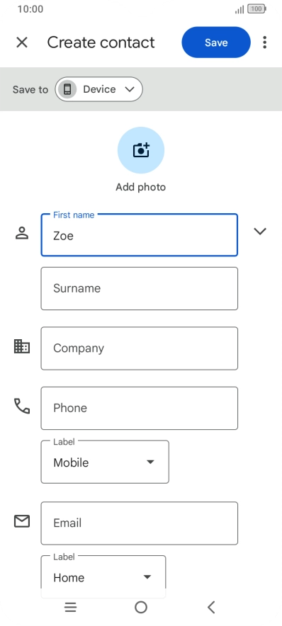 Press Surname and key in the last name.