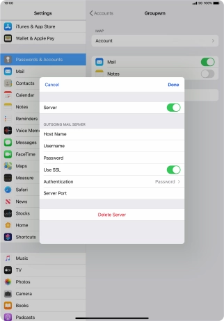 Press the indicator next to 