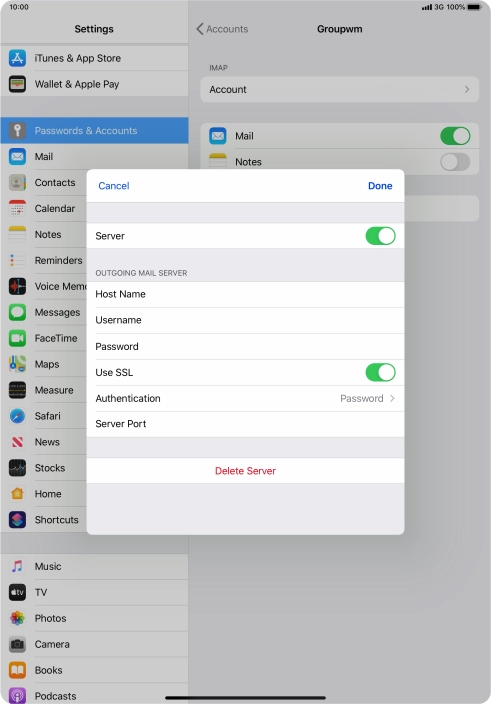 Press the indicator next to 